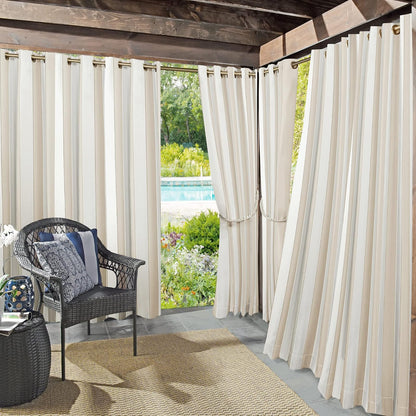 Sun Zero Valencia Cortinas Opacas con Ojales Interior/Exterior - 137.2An x 241.3Al cm (2 Paneles) - Caqui