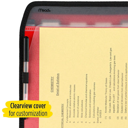 Five Star 72705 Carpeta archivadora expansible de 7 bolsillos personalizables, roja, 34.92 cm x 27.35 cm (13.75 x 10.75 cm)