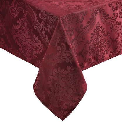 Elrene Home Fashions Caiden Elegance - Mantel de Damasco Resistente al Agua y Manchas - Arándano - 365.8 x 152.4 cm (Rectangular)
