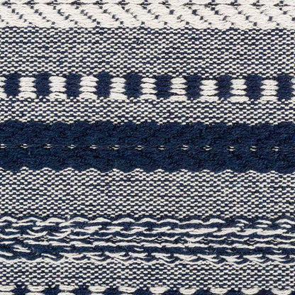 DII Farmhouse - Camino de Mesa Trenzado a Rayas, 15 x 108, Color Azul Marino