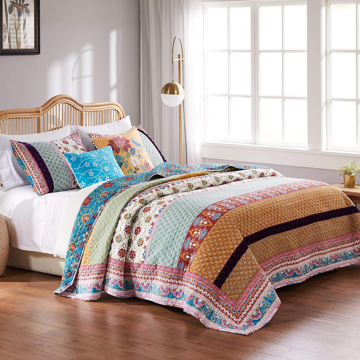 Greenland Home Thalia Juego de edredón, Multicolor, King, 1