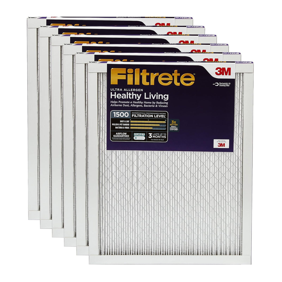 Filtrete Healthy Living filtro, 6 unidades, 14x36x1