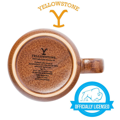 Silver Buffalo Yellowstone Dutton Ranch - Taza de cerámica para campista reactiva, 20 onzas