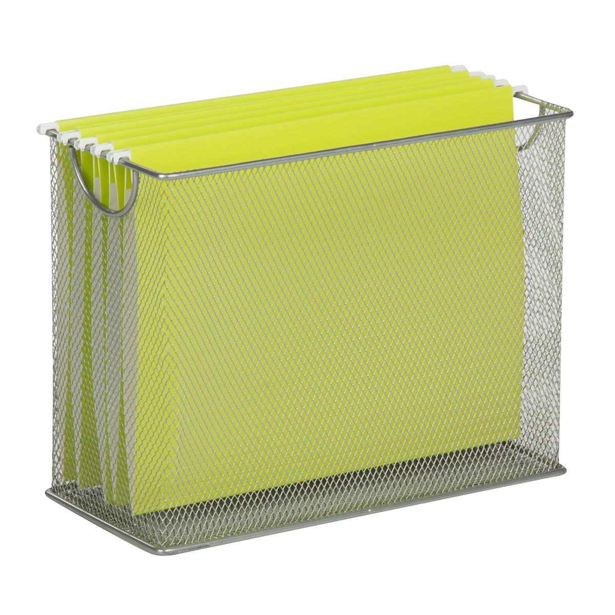 Honey-Can-Do Malla Organizadores de Mesa, Organizador de Carpetas para Colocar en el Escritorio, Parte Superior de Malla, 5.5 x 12.5 x 9.8, Plateado, 1 uds. por Paquete