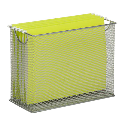 Honey-Can-Do Malla Organizadores de Mesa, Organizador de Carpetas para Colocar en el Escritorio, Parte Superior de Malla, 5.5 x 12.5 x 9.8, Plateado, 1 uds. por Paquete