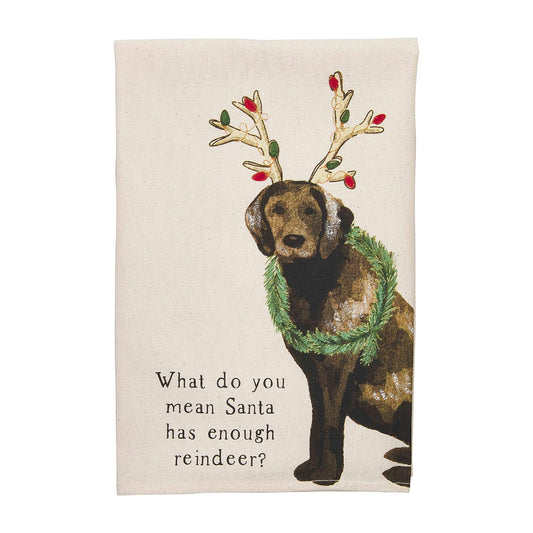 Mud Pie - Toalla Pintada para Perro, Reno, 26 x 16 Pulgadas