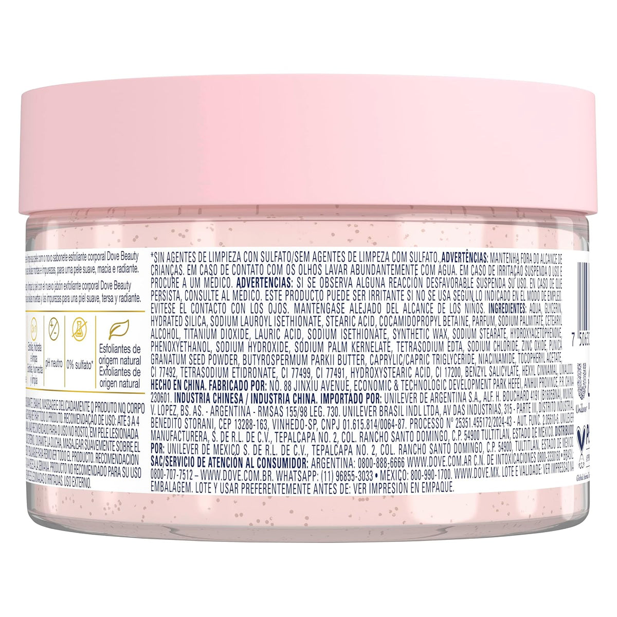 Dove Beauty Scrub Jabón Exfoliante Corporal Granada y Manteca de Karité, 280 g