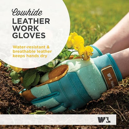 HydraHyde - Guantes de jardinería de piel resistente al agua para mujer, talla pequeña (Wells Lamont 3250)