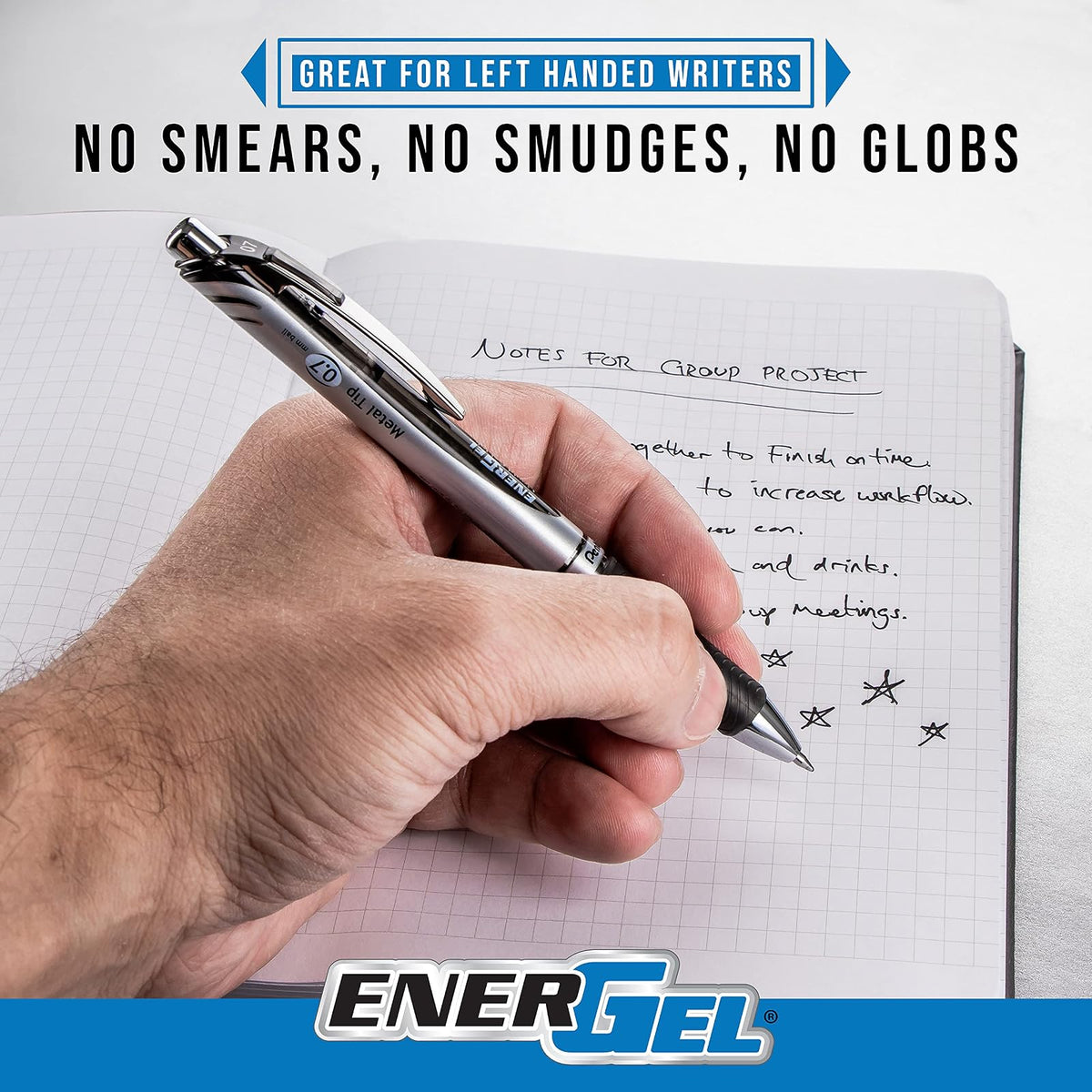 Pentel EnerGel RTX Kawaii Pixel Art BL77KWIPF5A | Negro, 0.7 mm, paquete de 5, tinta de gel líquido, diseño Tokio