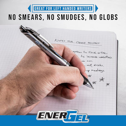 Pentel EnerGel RTX Kawaii Pixel Art BL77KWIPF5A | Negro, 0.7 mm, paquete de 5, tinta de gel líquido, diseño Tokio