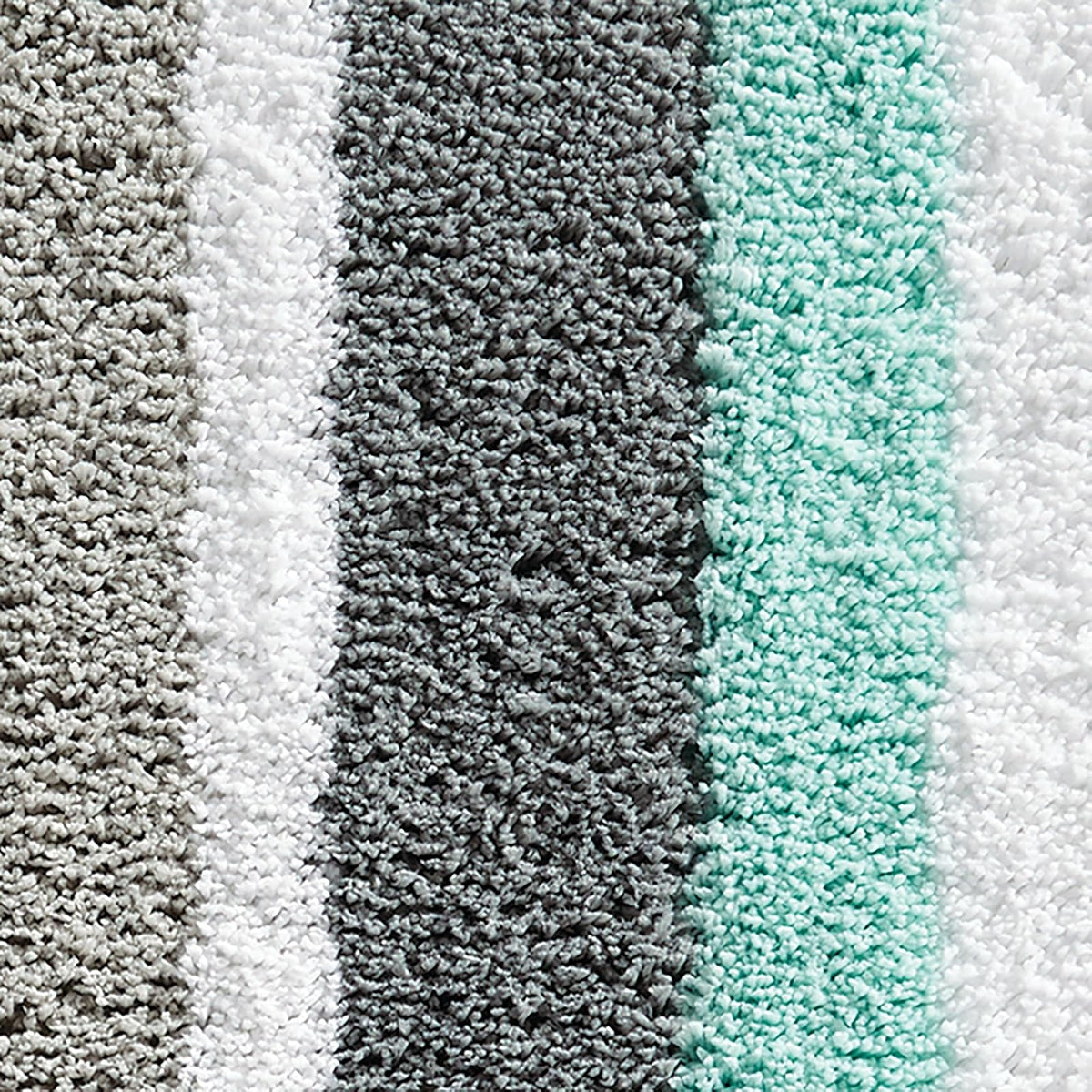 InterDesign Stripz Alfombra de Microfibra, para baño, 86.36 cm x 53.34 cm, Color Menta/Gris
