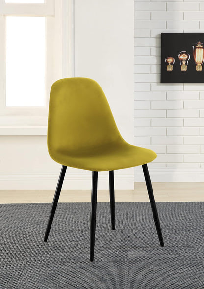 Alterego - Silla Paxton, Tela Terciopelo, Color Mostaza y Negro