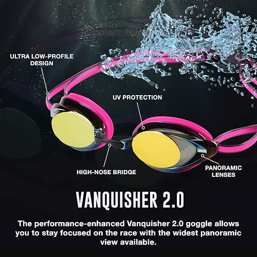 Speedo 7750129-001 Goggles Vanquisher 2.0 Mirrored para Dama, color Negro