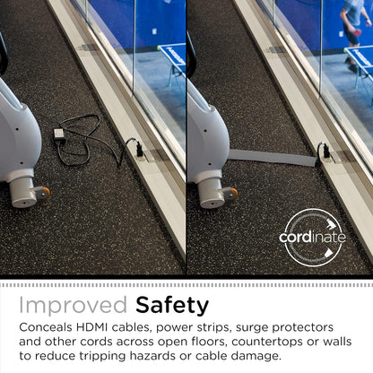 Cordinate, Cubierta para Cable de Piso de 1.8 m (6 pies), Protector de Goma, Perfil Bajo, Protector de Cables, Ocultador de Cables, Organizador de Cables, Gris, 47348