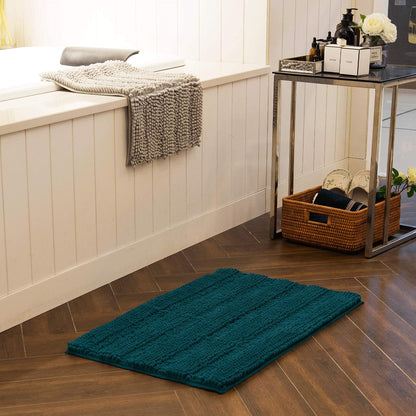 Ouka Alfombras de baño Antideslizantes, alfombras de baño Gruesas, Suaves y absorbentes para baño, Cocina y Entrada (24 x 60 Pulgadas, Verde Azulado)