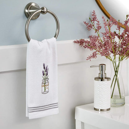 SKL Home Juego de Toallas de Mano de Lavanda, 2 Piezas, 100% algodón | Terciopelo suave y decorativo. Para uso en el baño, cocina o bar y es un gran regalo.