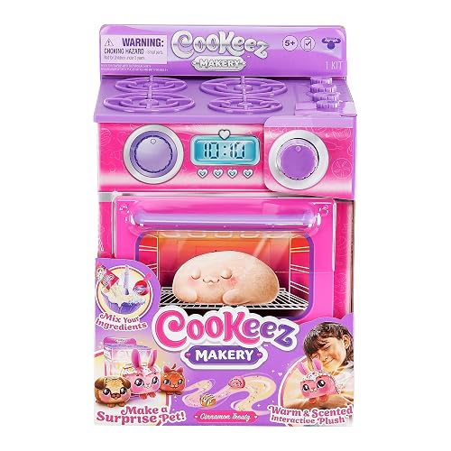 Cookeez Makery - Horno Mágico para Hornear, Peluche Sorpresa Aromático a Canela, Oven Playset Cinnamon Treatz Rosa - Set Interactivo con Masa, Moldes y Accesorios