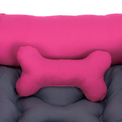 Fancy Pets Cama Rectangular para Perro Tamaño Chico Color Rosa con Gris