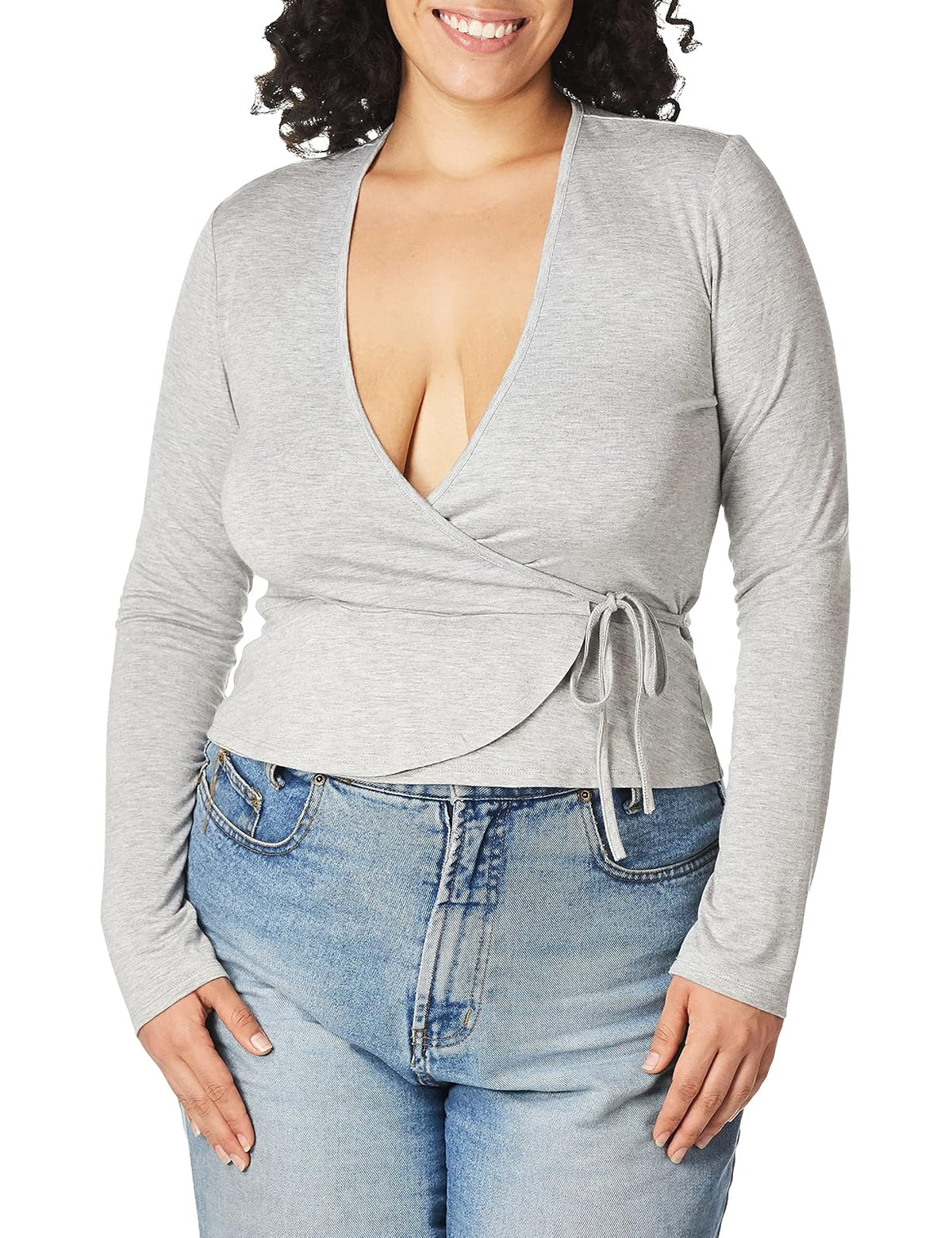 BCBGeneration Blusa para Mujer, Gris Jaspeado, L, Gris Jaspeado, L