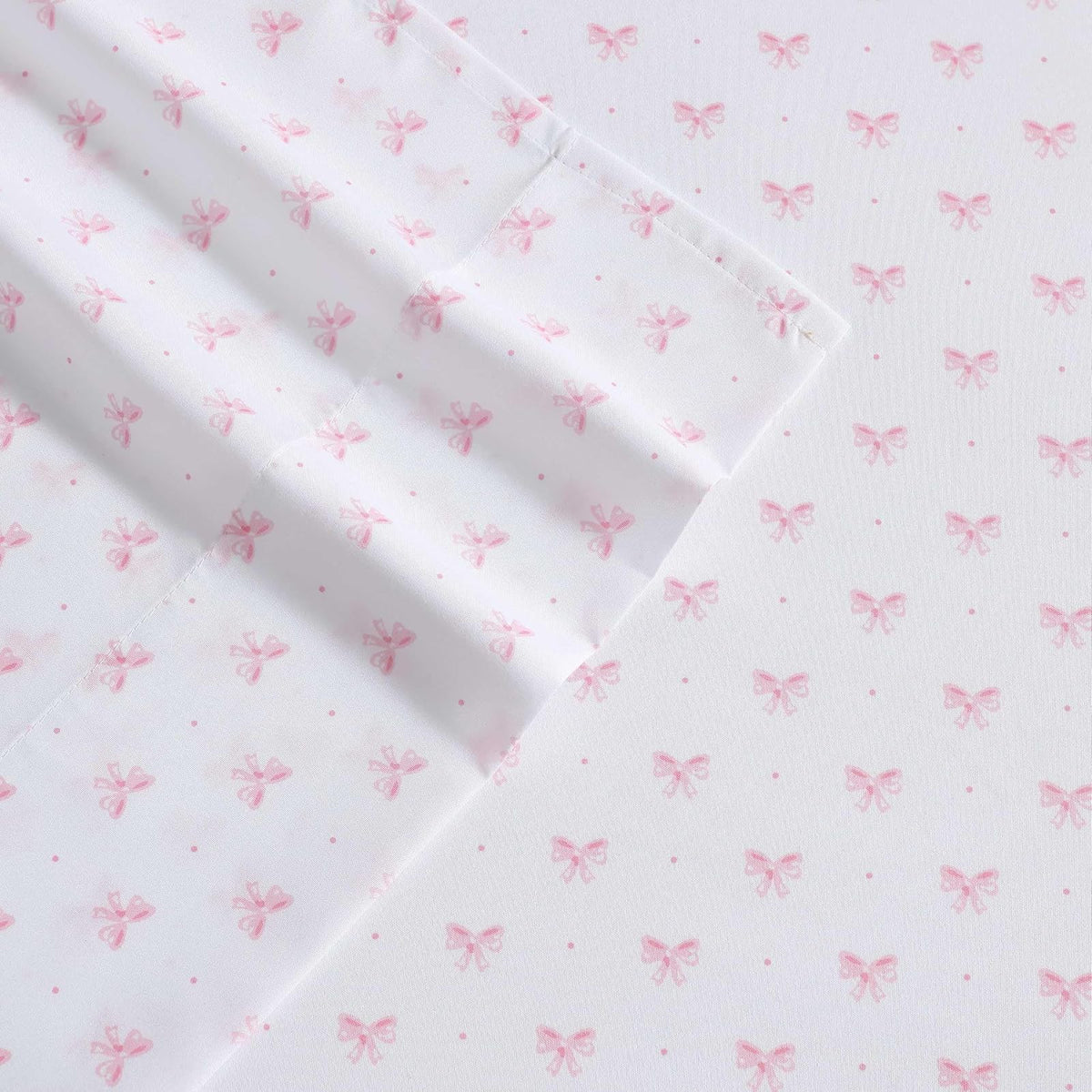 Laura Ashley - Juego de sábanas para niños, Ultra Suave y Transpirable con Fundas de Almohada a Juego, Resistente a Las Arrugas, Esencial Ideal para la habitación de Las niñas (Bonitos Lazos, Rosa,