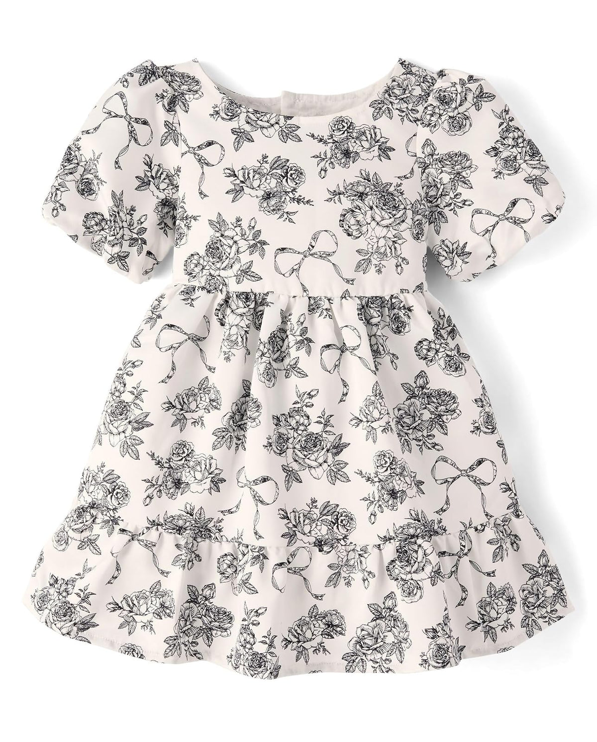 Gymboree Vestido de Suéter Manga Corta para Niña - Crema floral - 8
