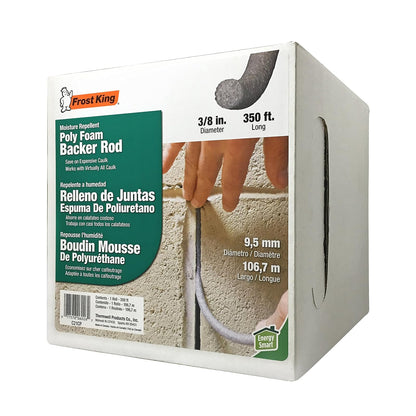 Frost King C21H Ahorrador de calafateo de espuma de poliuretano, gris, 3/8" x diam. x 350 ft, Gris