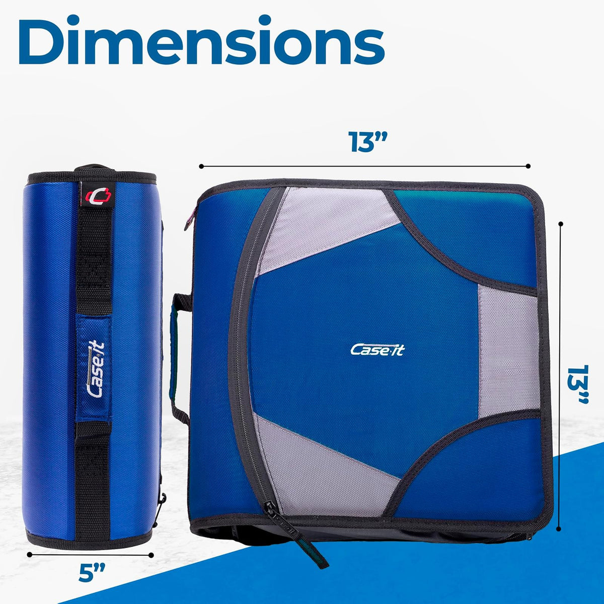 Case-it Carpeta con cierre escolar tamaño King con cierre | Anillos en D de 4 pulgadas, capacidad de 800 hojas, carpeta de archivos expandible de 5 sujetos, múltiples bolsillos y organizador de
