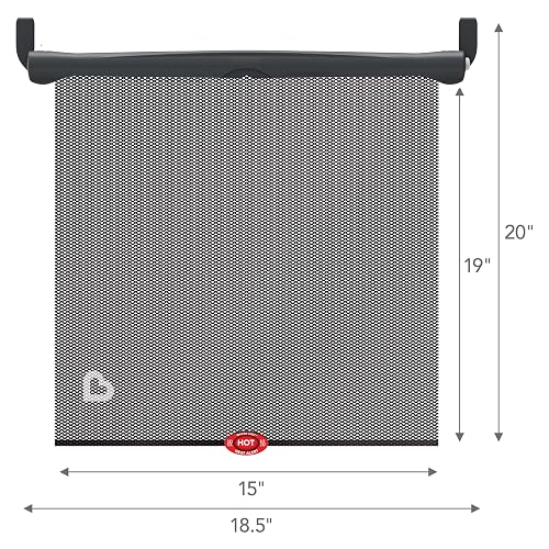 Munchkin Brica - Parasol de Seguridad para Ventana de Automóvil con Alerta de Calor, Ayuda a Bloquear los Rayos UVA/UVB, Paquete de 2, Color Negro