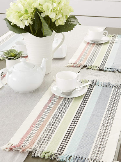DII Colección de Mesa abigarrada, Juego de manteles Individuales de 3 x 19 Pulgadas, mediterráneo, 6 Piezas