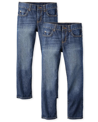 The Children's Place Jeans Rectos para niños, Paquete de 2 Jeans para Niños