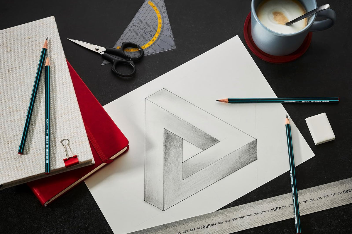 STABILO Othello 282 - Paquete de 12 lápices de dibujo H | Lápiz de grafito H fino para dibujo técnico detallado, eclosión y líneas de luz limpias; caja de 12 unidades