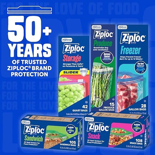 Ziploc Freezer Bags, Gallon, 4 Pack, 30 ct (120 total bags)