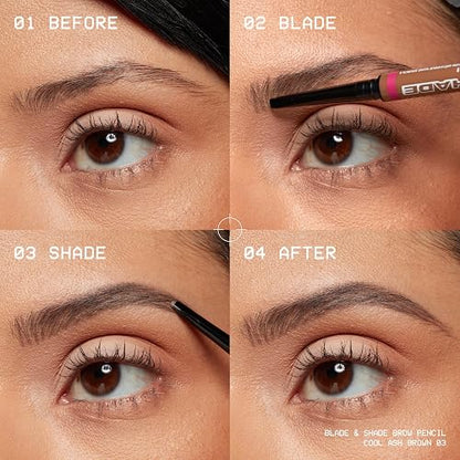 NYX Professional Makeup Blade Shade Brow Pencil Tono Ash Brown (gris obscuro), 0.06gr - Lápiz de ceja de dos puntas, resistente a desvanecimientos y transferencias, dura hasta 16H, fórmula vegana