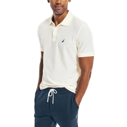 Nautica Polo de Manga Corta Clásico para Hombre - G - Crema (Sail Cream)
