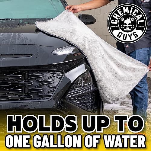 Chemical Guys Woolly Mammoth Toalla de Microfibra para Secadora (36" x 25") Automóviles,Camiones, Todoterrenos, Autocaravanas, Hogar, Mascotas, Suciedad, Gris