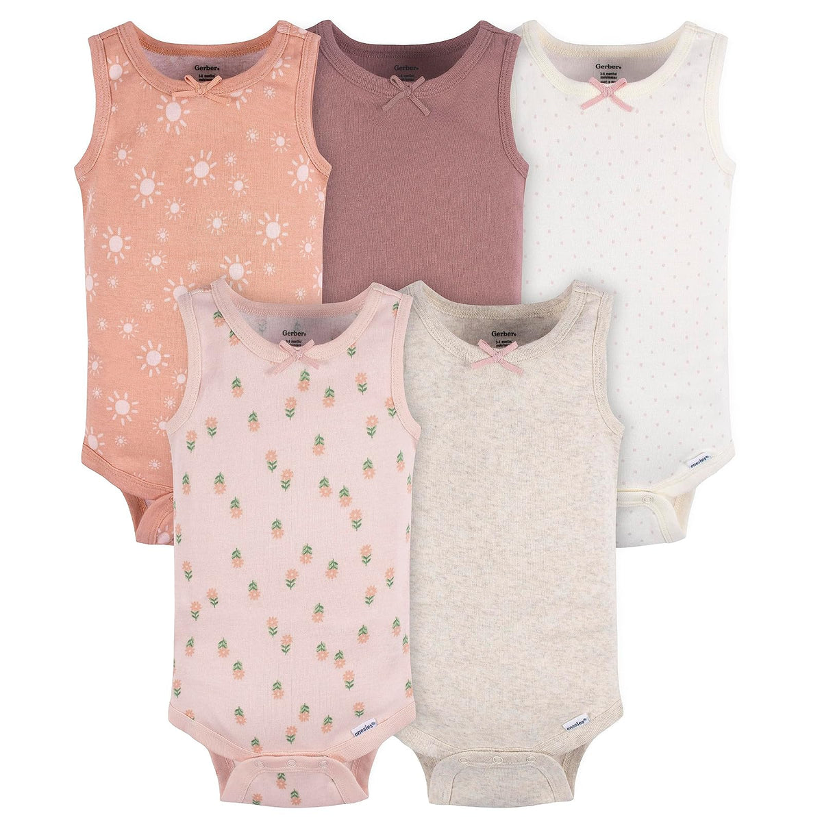 Gerber - playera de manga corta para bebé, 5 unidades, 160 g/m²