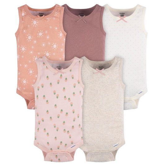 Gerber - playera de manga corta para bebé, 5 unidades, 160 g/m²