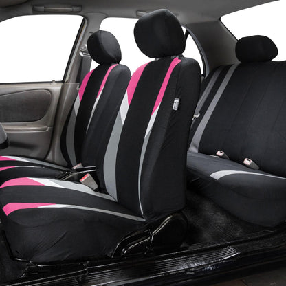 FH Group - Juego Completo de Fundas de Asiento de Automóvil para Asientos de Automóvil con Respaldo bajo con reposacabezas extraíble, Ajuste Universal, Funda de Asiento de automóvil, Funda de Asiento