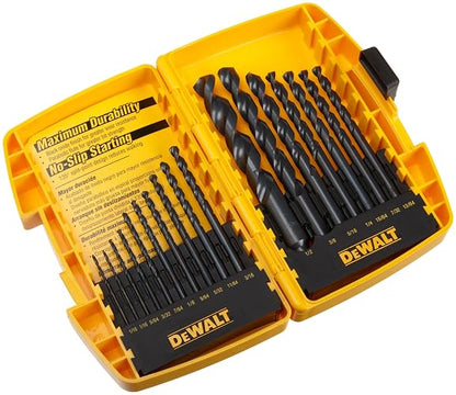 DEWALT DW1167 Surtido de brocas helicoidales de punta dividida, 17 piezas, color negro y dorado