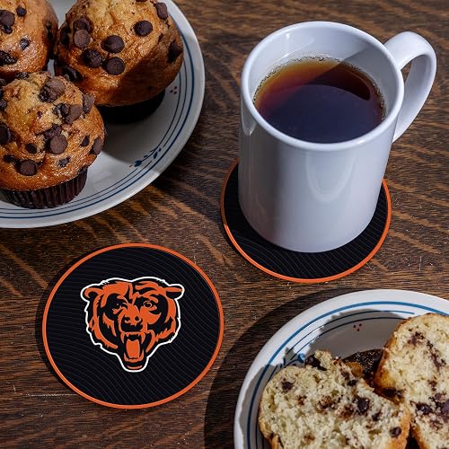 Rico Industries NFL Football Chicago Bears Classic Favorites: Juego de Posavasos de PVC (Paquete de 4)
