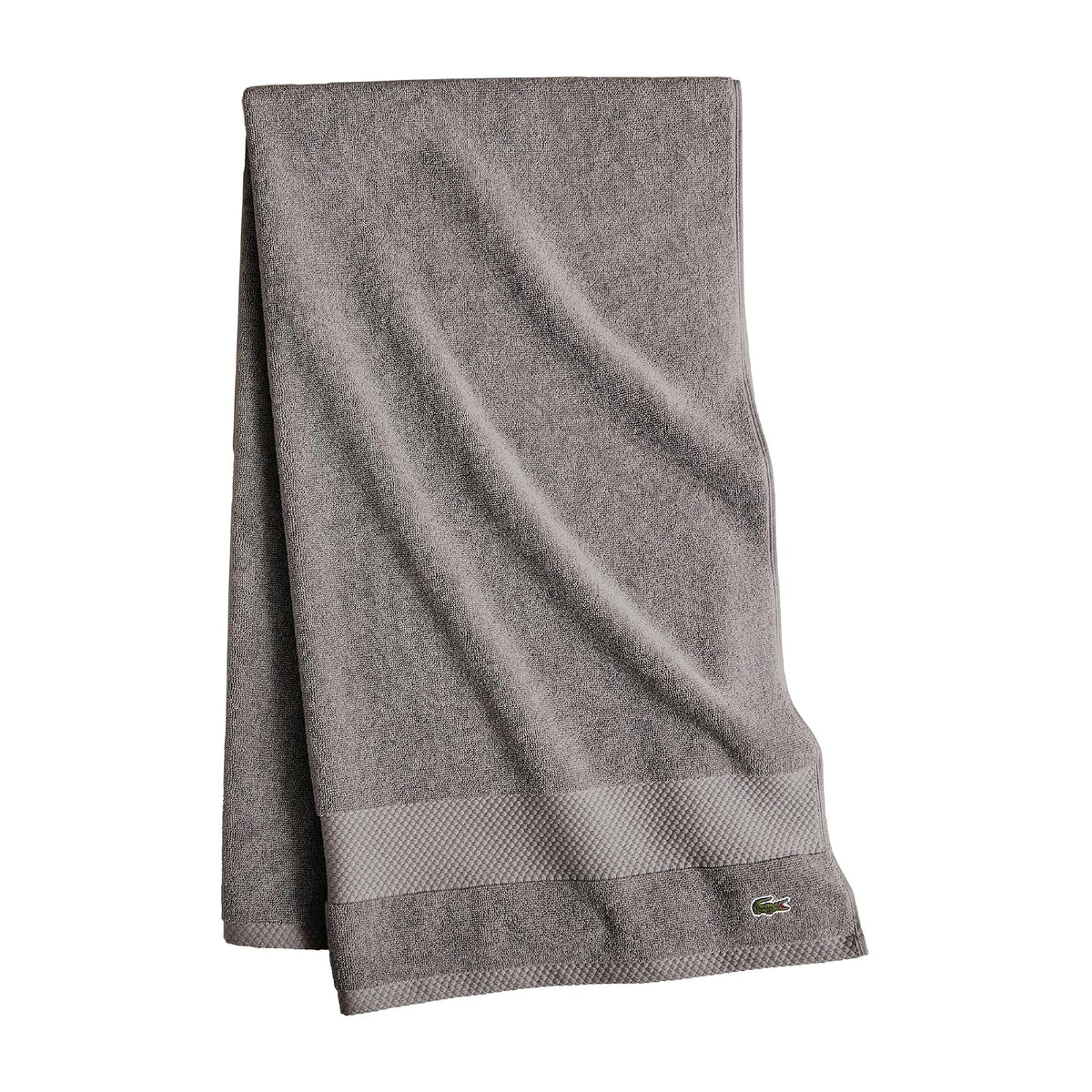 Lacoste Heritage Supima Colección de Toallas y Tapete de Baño - Bath Towel 30x54 - Gris