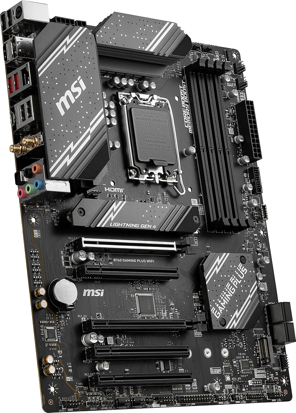 MSI B760 Gaming Plus - Placa Base WiFi para Juegos (soporta procesadores Intel de 12ª/13ª generación, LGA 1700, DDR5, PCIe 4.0, M.2, LAN de 2.5 Gbps, USB 3.2 Gen2, Wi-Fi 6E, ATX)