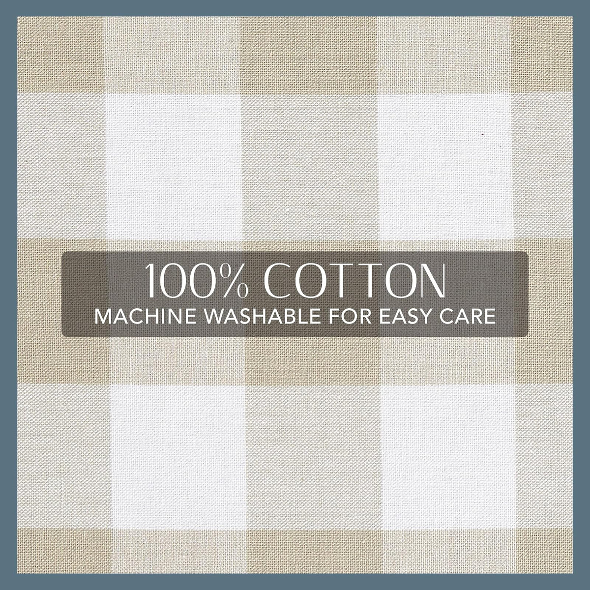 Elrene Home Fashions Cortina de Ducha a Cuadros de búfalo, Bronceado y Blanco., 72" x72", 1