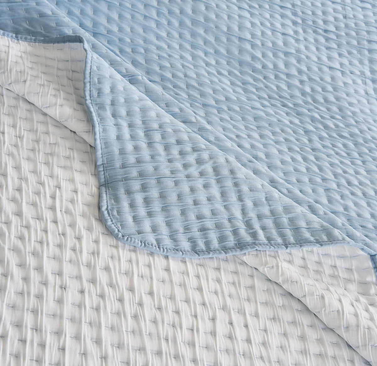 Greenland Home Homestead - Juego de Colcha, Cubrecama Matelassé Tejido, Reversible, 2 Piezas, Tamaño Individual, Azul Cielo