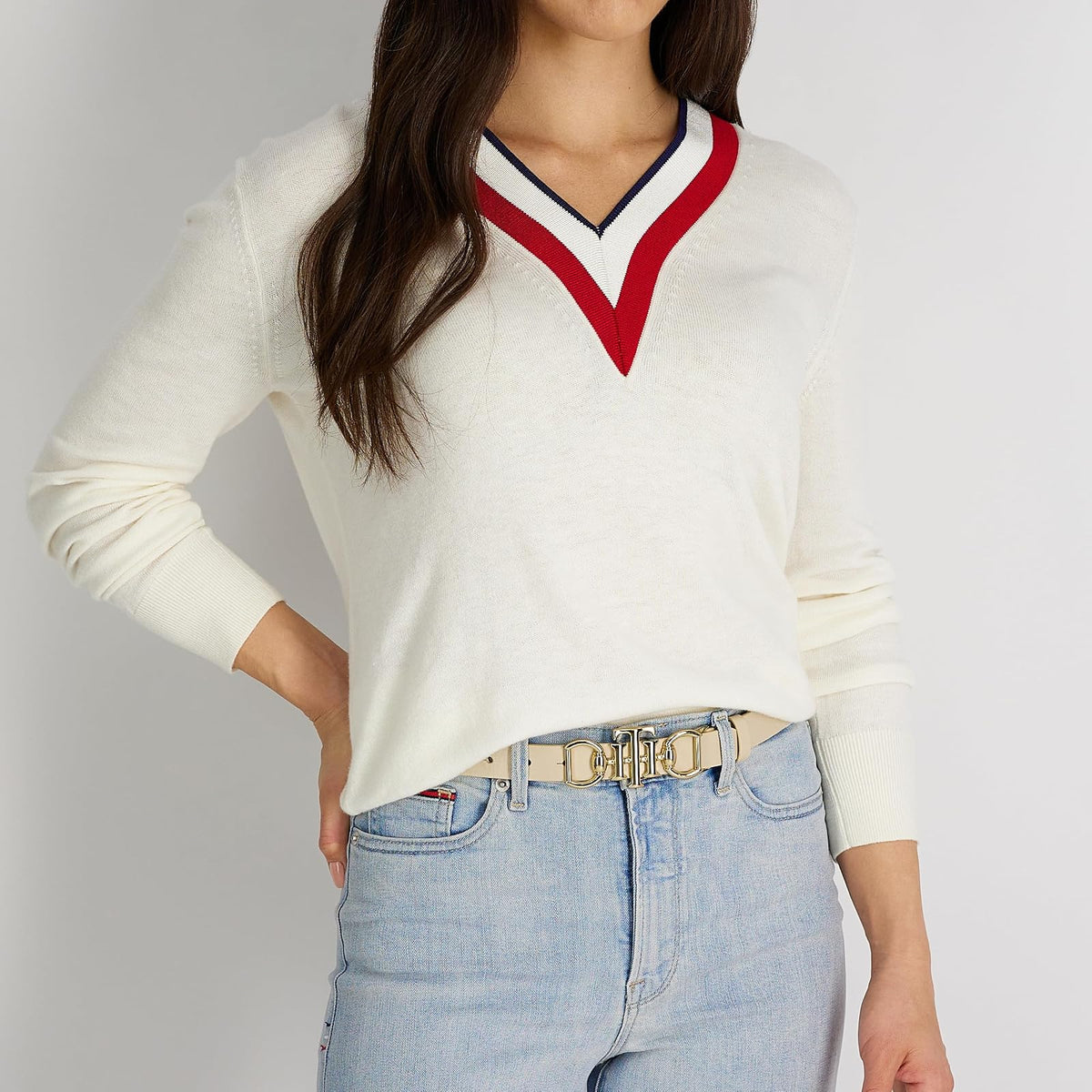 Tommy Hilfiger Th Horsebit Plaque Buckle Cinturón Mujer
