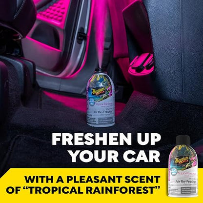 Meguiar's Car Air Refresher Nebulizador Antiolor, Aroma Tropical Rainforest, Rosa, 57 g G262602