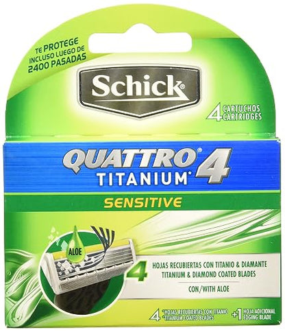 Schick Quattro Cartuchos para Rastrillos de Hombre 4 pzs