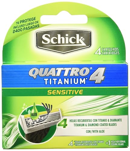 Schick Quattro Cartuchos para Rastrillos de Hombre 4 pzs