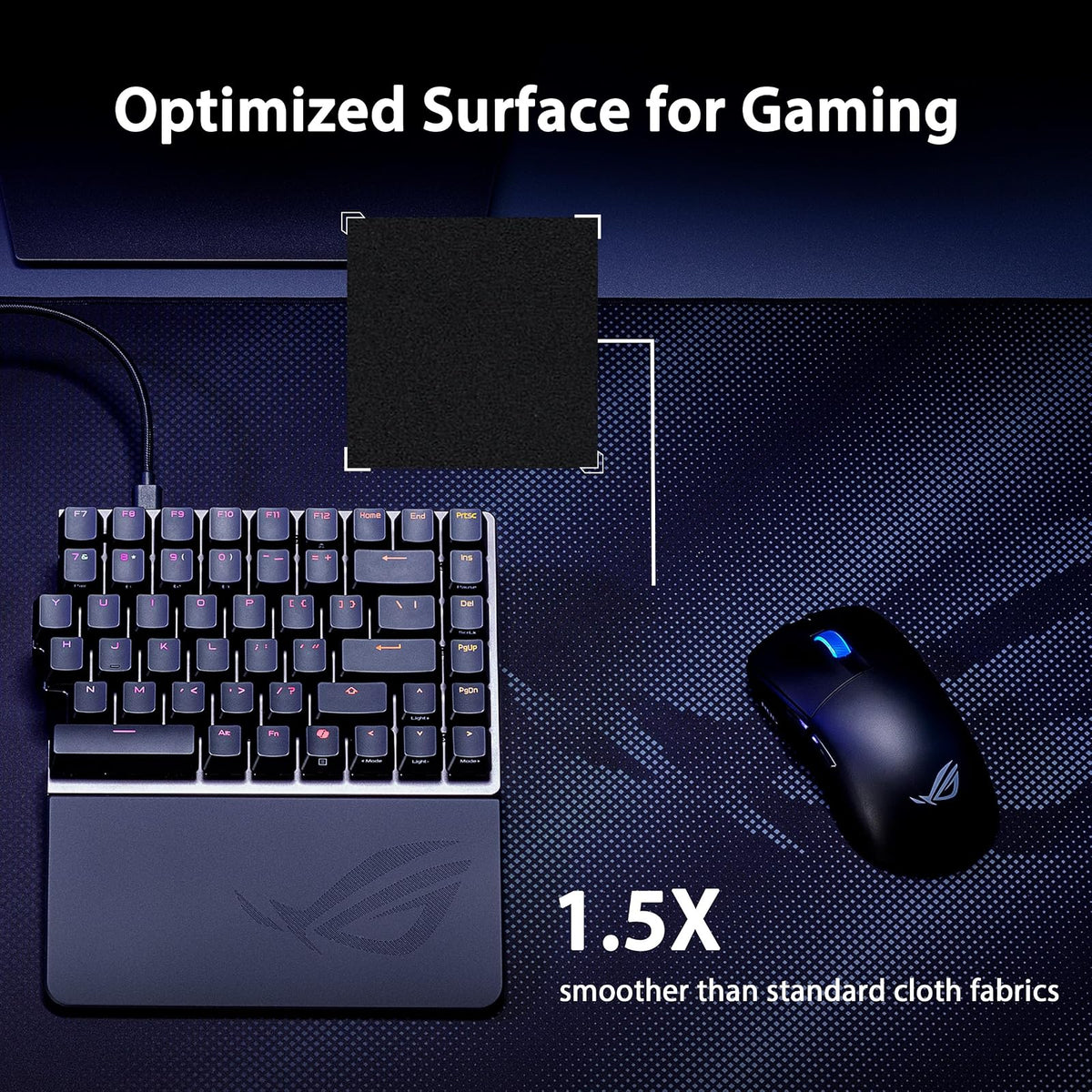 ASUS ROG Sheath II XXL - Alfombrilla de Mouse para Juegos - 35.4 x 15.7 Pulgadas, Tela de enfriamiento Avanzada, Superficie de Tela Textil 1.5 Veces más Suave, Bordes duraderos con Costuras Planas
