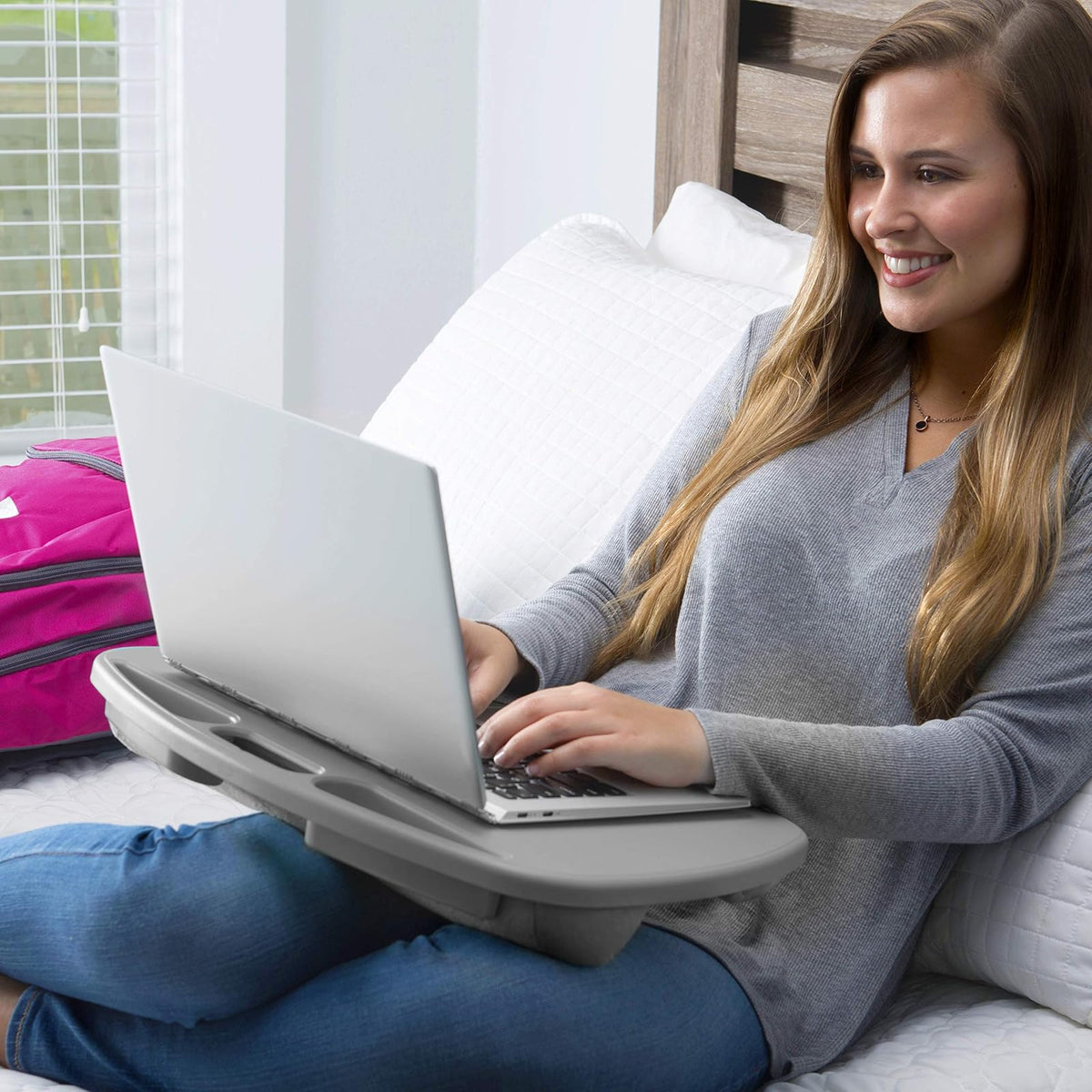 LapGear MyDesk computadora para regazo, gris frío (se adapta a portátiles de hasta 15 pulgadas)